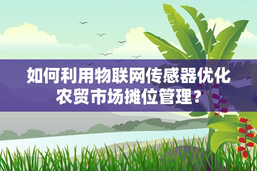 如何利用物联网传感器优化农贸市场摊位管理？