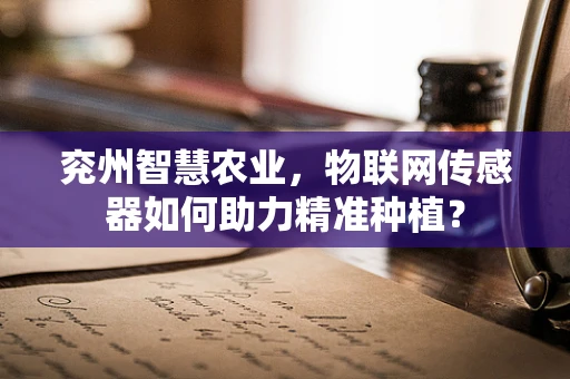 兖州智慧农业，物联网传感器如何助力精准种植？