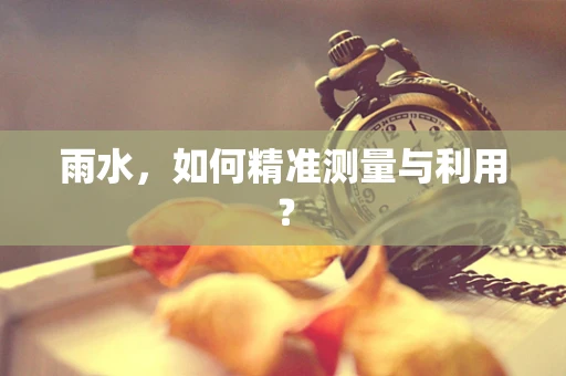 雨水，如何精准测量与利用？