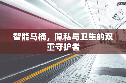 智能马桶，隐私与卫生的双重守护者