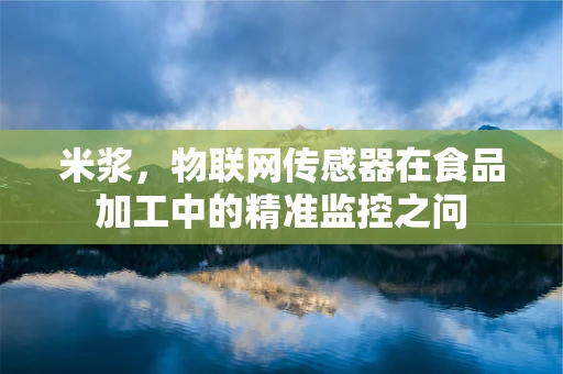 米浆，物联网传感器在食品加工中的精准监控之问
