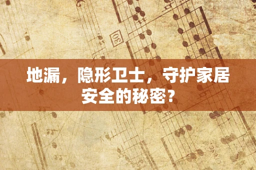 地漏，隐形卫士，守护家居安全的秘密？