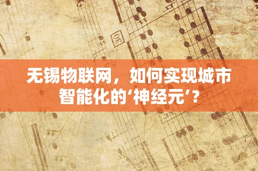 无锡物联网，如何实现城市智能化的‘神经元’？