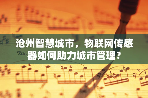 沧州智慧城市，物联网传感器如何助力城市管理？
